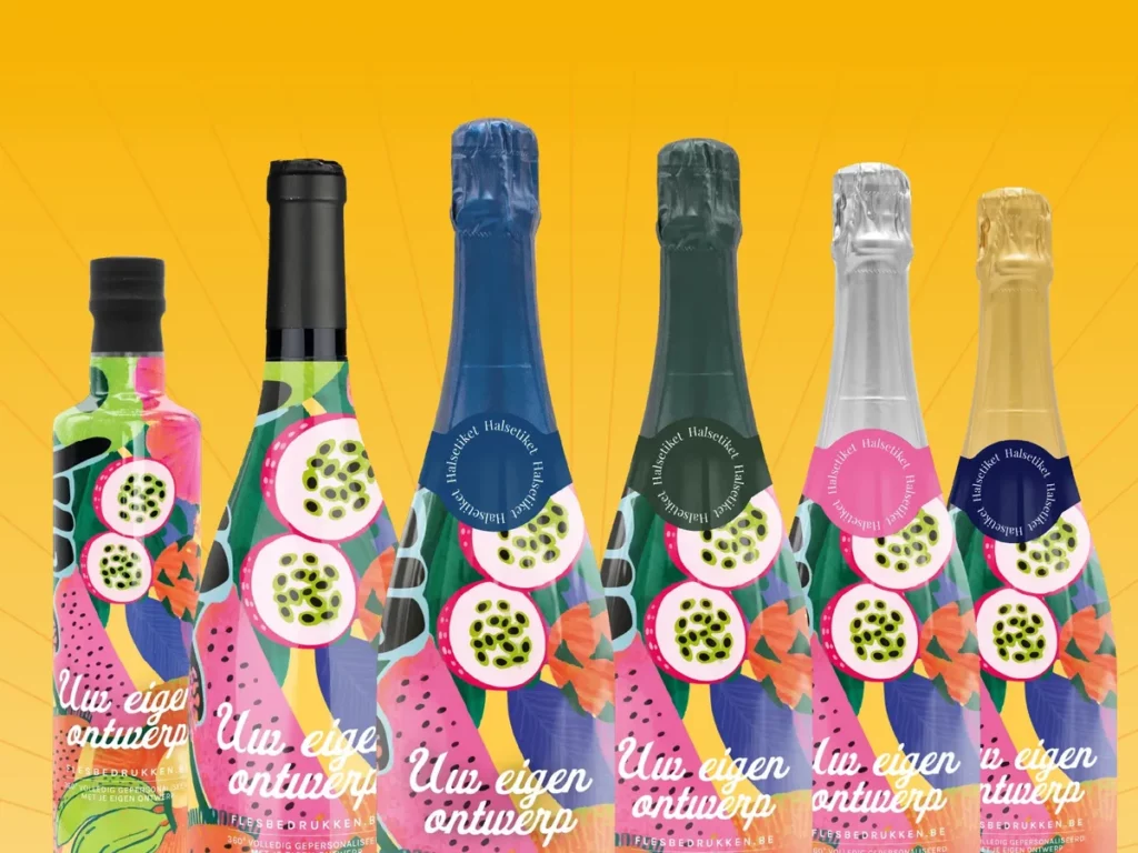 Flessen bubbels met eigen etiket
